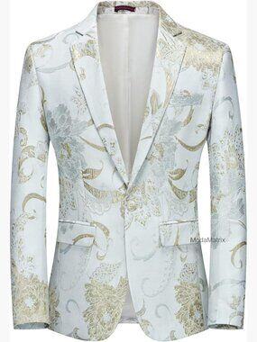 Slim Fit Jacquard Blazer for Prom Party Daily Wear